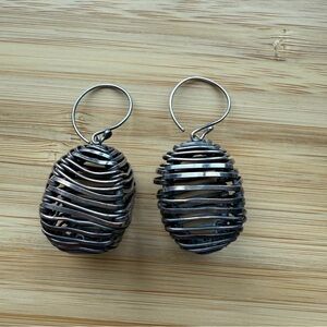 Sterling Silver Wire Drop Earrings